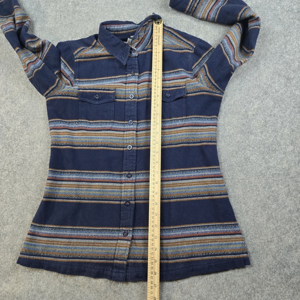 Patagonia Shirt Womens 6 Blue Multicolor Striped Organic Cotton Button Up‎ - Picture 9 of 12